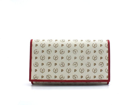 POLLINI Portafoglio Heritage Bottone Loghi Avorio Rosso TE9000PP02Q1110B - Sandrini Calzature e Abbigliamento