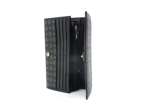 POLLINI Portafoglio Heritage Bottone Loghi Nero TE9000PP02Q1100A - Sandrini Calzature e Abbigliamento