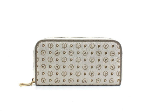POLLINI Portafoglio Zip Around Loghi Printed Avorio Ghiaccio TE9001PP02Q1110A - Sandrini Calzature e Abbigliamento