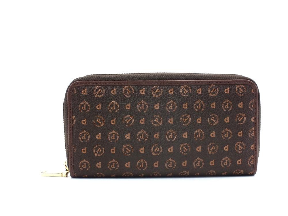 POLLINI Portafoglio Zip Loghi Printed Marrone TE9012PP0DQ5330A - Sandrini Calzature e Abbigliamento