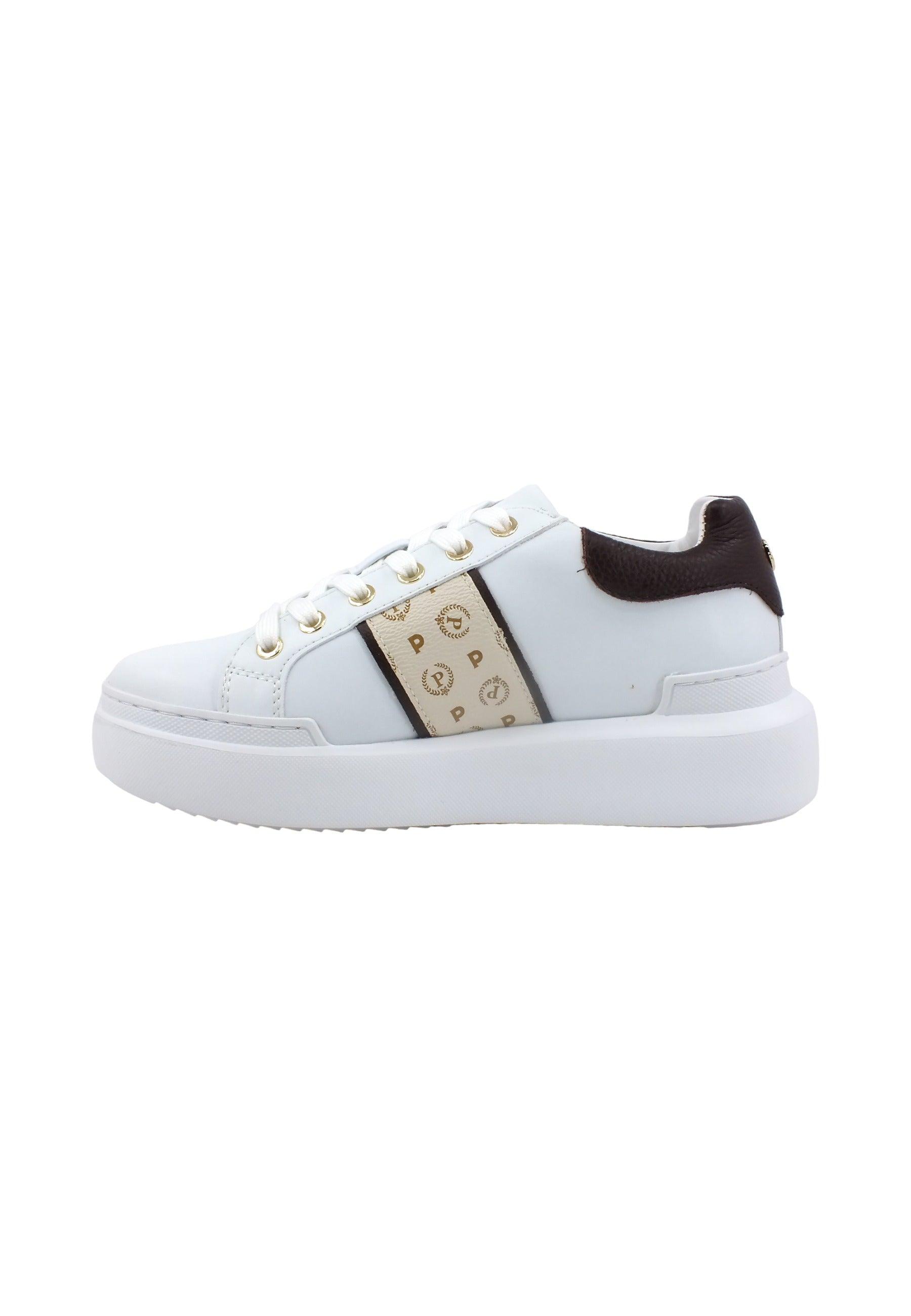 POLLINI Sneaker Donna Marrone Bianco TA15034G07Q1A10D - Sandrini Calzature e Abbigliamento