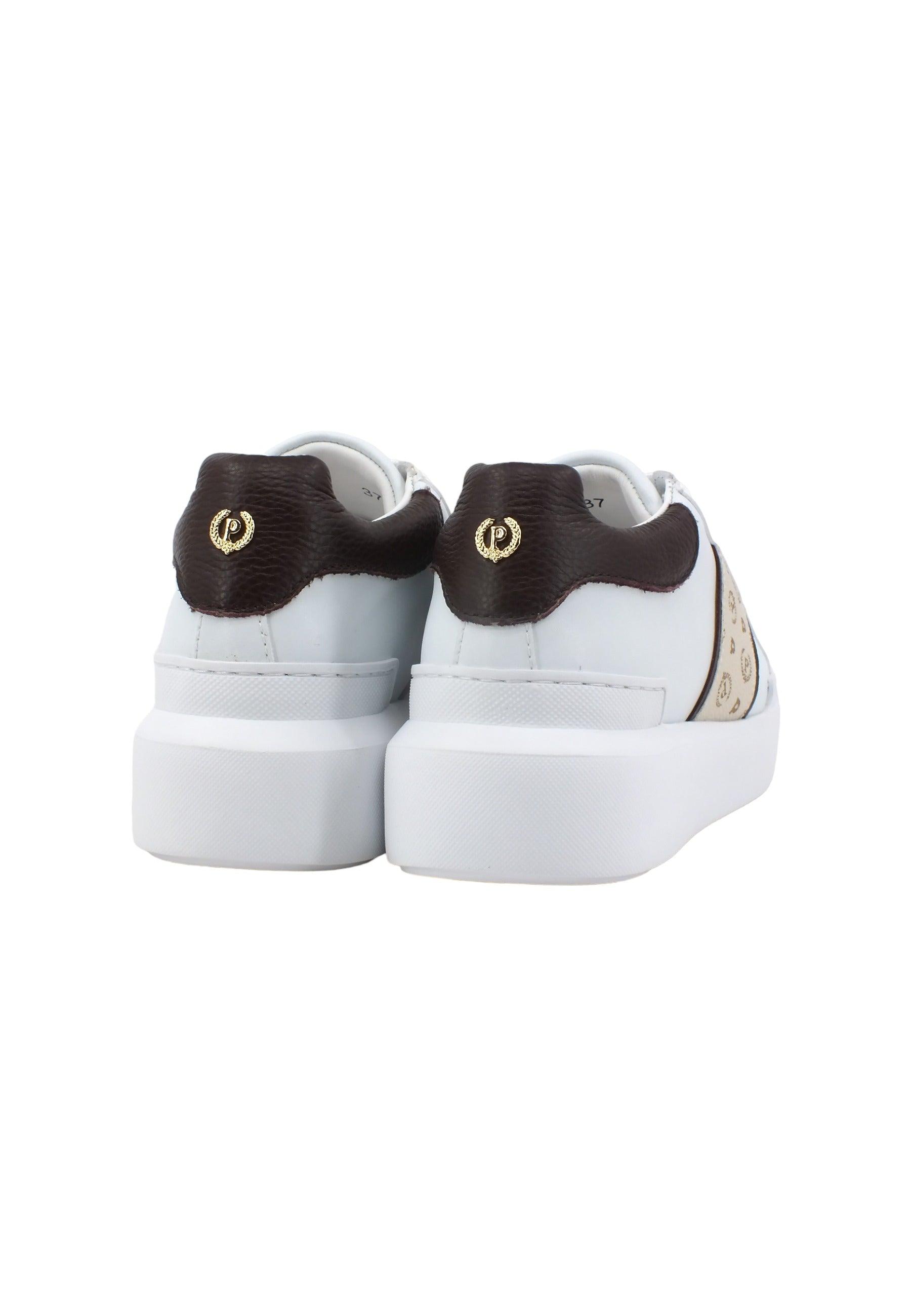 POLLINI Sneaker Donna Marrone Bianco TA15034G07Q1A10D - Sandrini Calzature e Abbigliamento