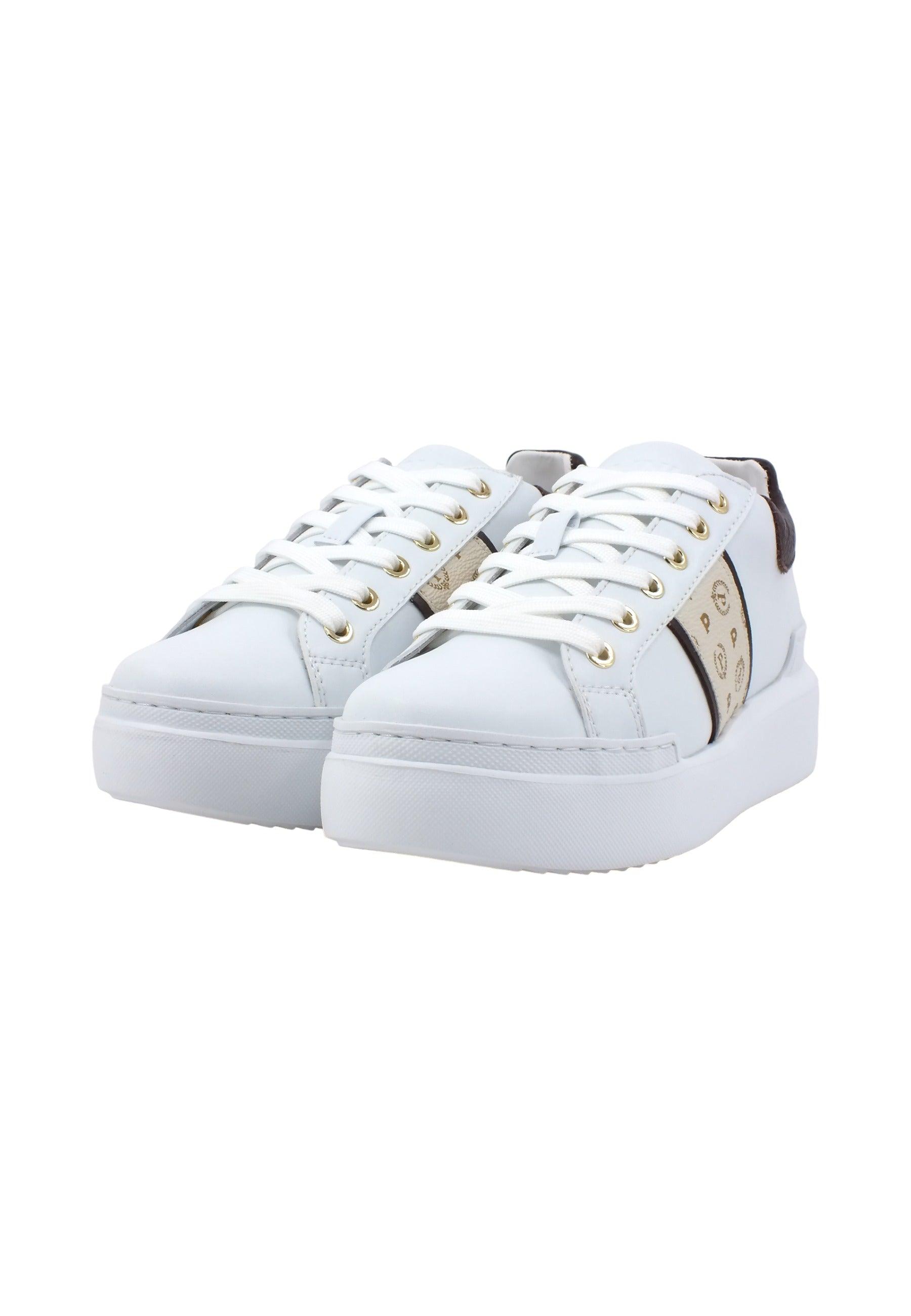 POLLINI Sneaker Donna Marrone Bianco TA15034G07Q1A10D - Sandrini Calzature e Abbigliamento
