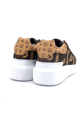 POLLINI Sneaker Loghi Donna Marrone Crema TA15274G0FQ1E11A - Sandrini Calzature e Abbigliamento