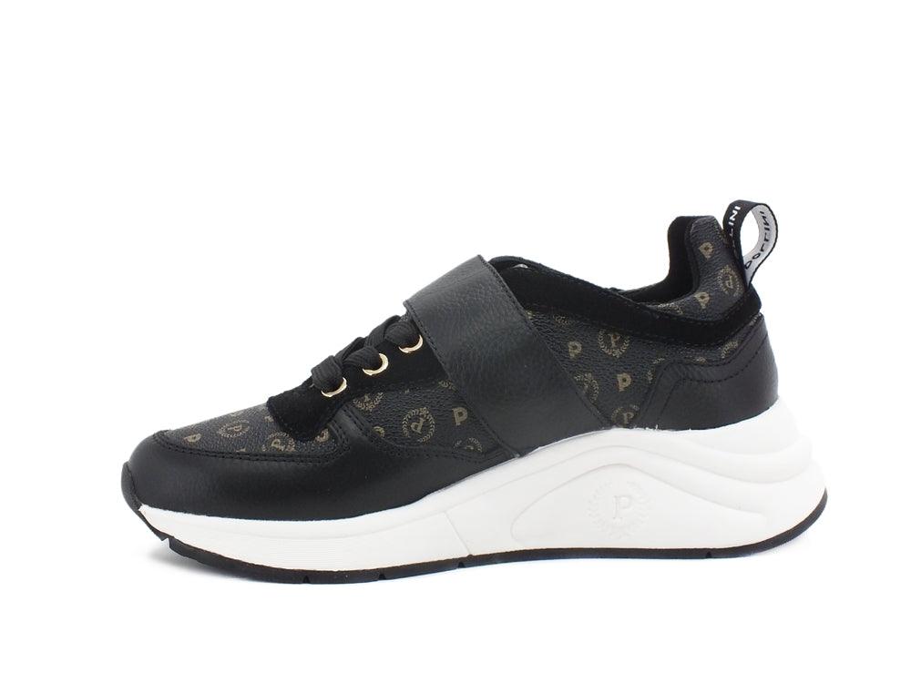 POLLINI Sneaker Running Strap Loghi Nero TA15145G0DQ1100A - Sandrini Calzature e Abbigliamento