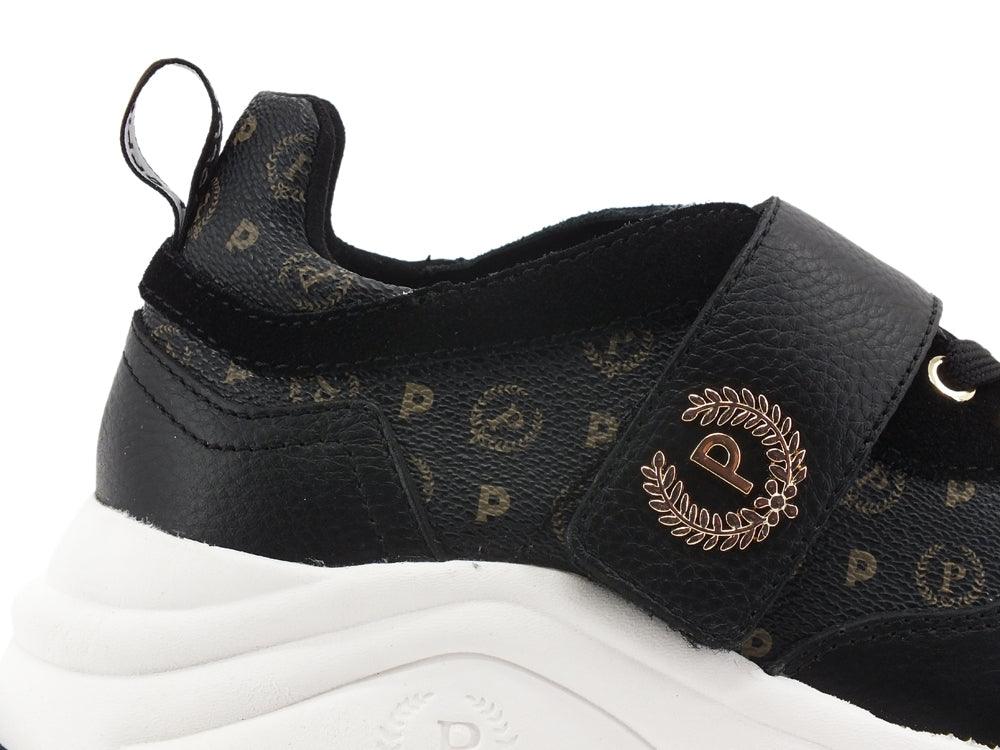 POLLINI Sneaker Running Strap Loghi Nero TA15145G0DQ1100A - Sandrini Calzature e Abbigliamento