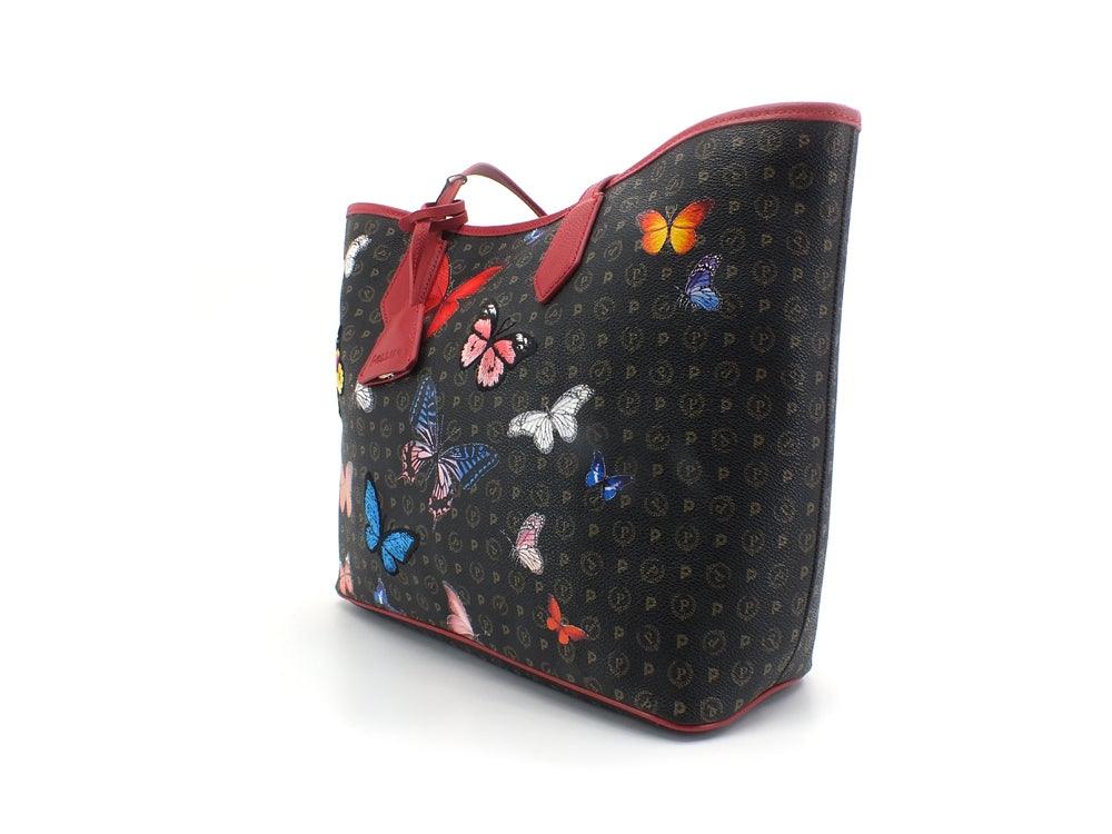 POLLINI Tote Loghi Printed Borsa Butterfly Nero Multi TE8427PP06Q4600A - Sandrini Calzature e Abbigliamento