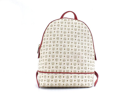 POLLINI Zaino Backpack Laccato Loghi Avorio Rosso TE8432PP07Q1100B - Sandrini Calzature e Abbigliamento