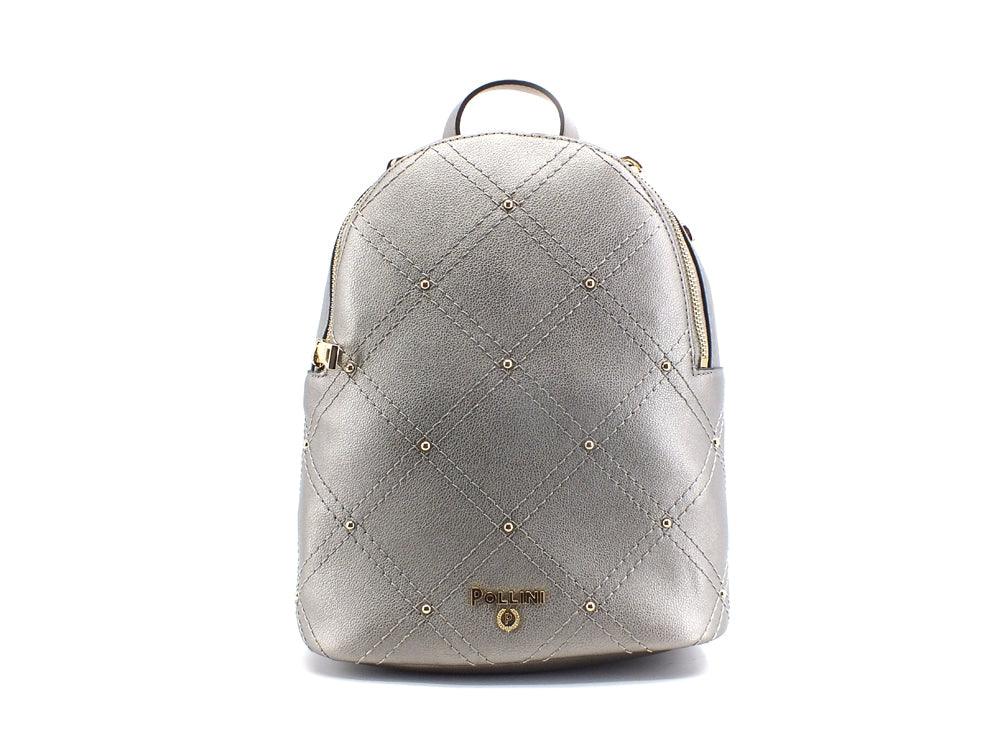 POLLINI Zaino Grained Borchie Canna di Fucile Silver SC4521PP0DSB1906 - Sandrini Calzature e Abbigliamento
