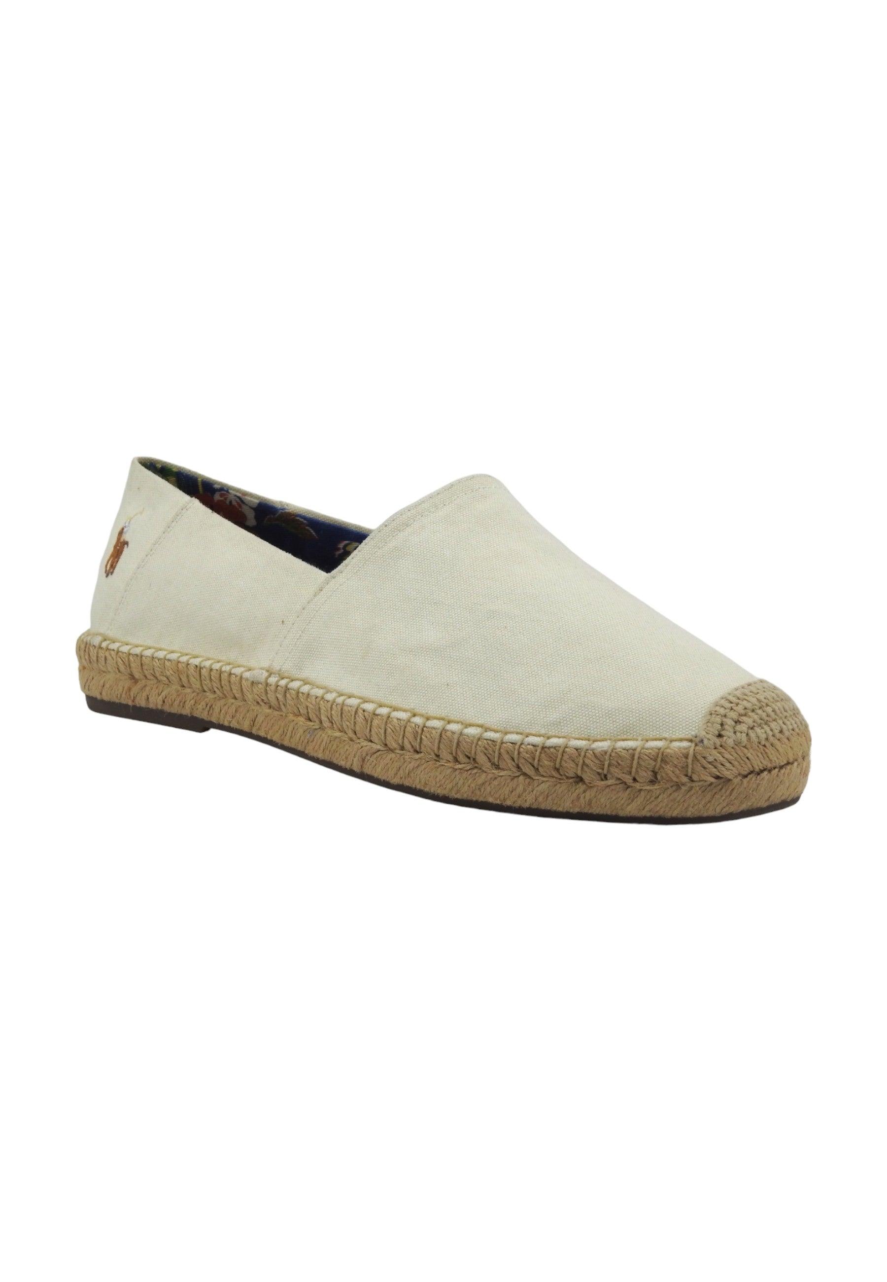 POLO RALPH LAUREN Cevio Espadrillas Uomo Parchment Bianco 803932163002 - Sandrini Calzature e Abbigliamento