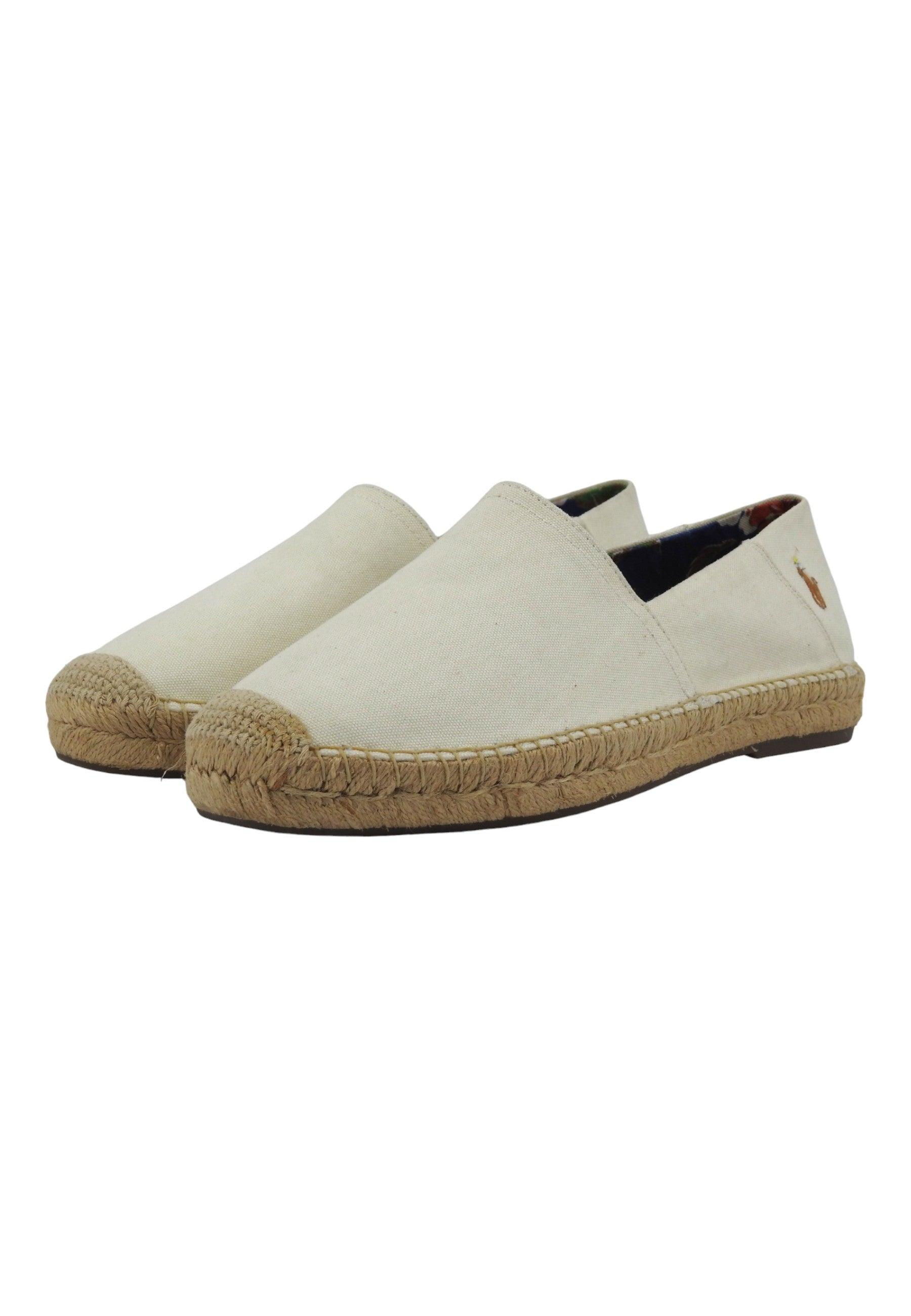 POLO RALPH LAUREN Cevio Espadrillas Uomo Parchment Bianco 803932163002 - Sandrini Calzature e Abbigliamento