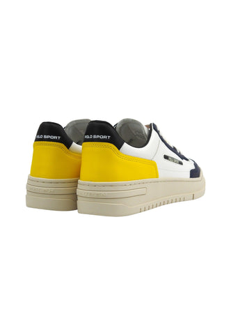 POLO RALPH LAUREN Sneaker Basket Uomo White Navy Yellow 809931902004 - Sandrini Calzature e Abbigliamento