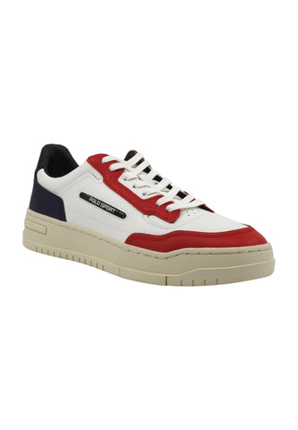 POLO RALPH LAUREN Sneaker Basket Uomo White Red Navy 809931902005 - Sandrini Calzature e Abbigliamento