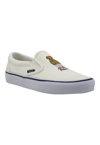 POLO RALPH LAUREN Sneaker Slip On Uomo DeckWash White 816934057002U - Sandrini Calzature e Abbigliamento