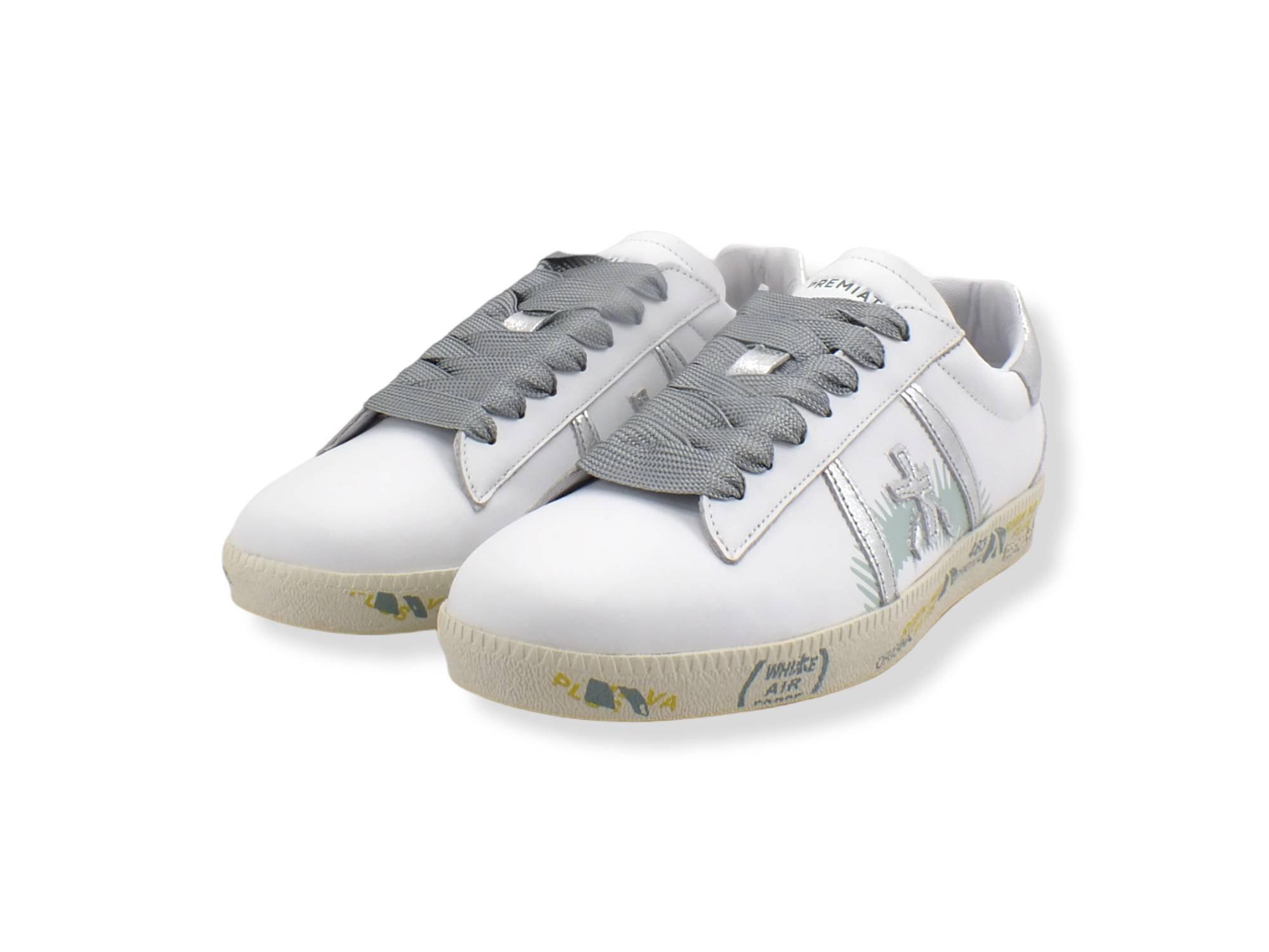 PREMIATA Andy Retro Lamè Suede Sneaker Donna White Silver ANDYD5601 - Sandrini Calzature e Abbigliamento