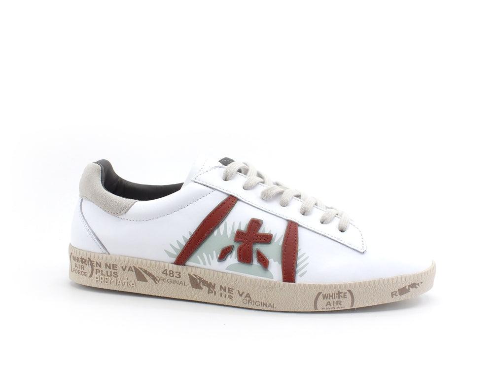 PREMIATA Andy Sneaker Pelle Retro White Mattone ANDY-5424 - Sandrini Calzature e Abbigliamento