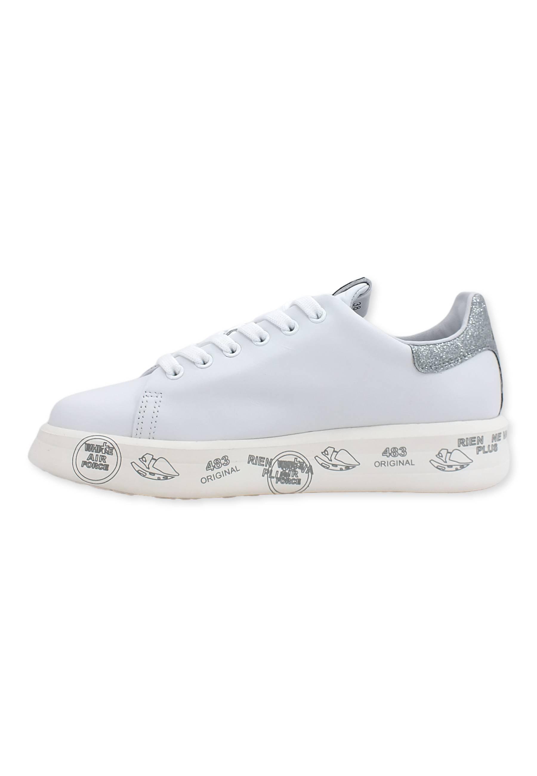 PREMIATA Belle Sneaker Donna Glitter White Silver BELLE4903 - Sandrini Calzature e Abbigliamento