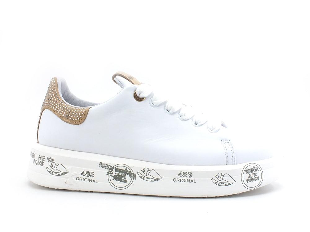 PREMIATA Belle Sneaker Donna Strass White Beige BELLE-4540 - Sandrini Calzature e Abbigliamento