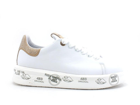 PREMIATA Belle Sneaker Donna Strass White Beige BELLE-4540 - Sandrini Calzature e Abbigliamento