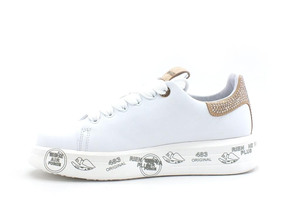 PREMIATA Belle Sneaker Donna Strass White Beige BELLE-4540 - Sandrini Calzature e Abbigliamento