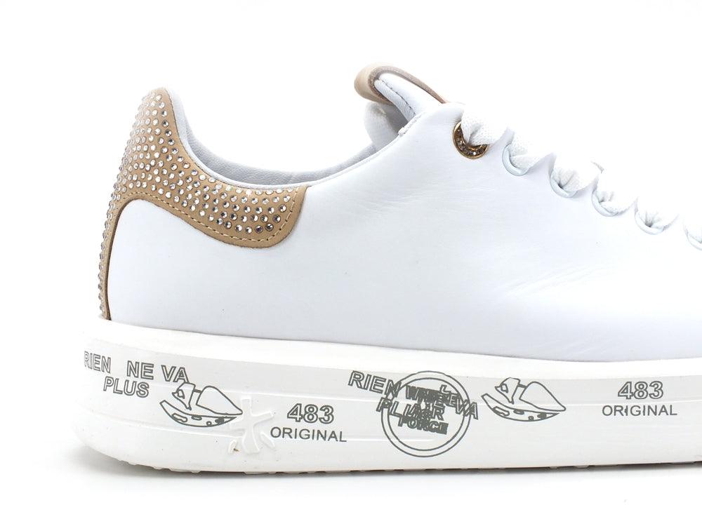 PREMIATA Belle Sneaker Donna Strass White Beige BELLE-4540 - Sandrini Calzature e Abbigliamento