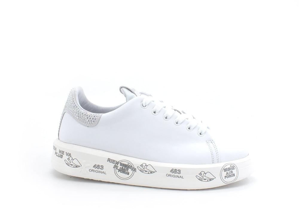 PREMIATA Belle Sneaker Pelle Retro Strass White BELLE5717 - Sandrini Calzature e Abbigliamento