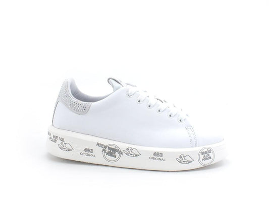 PREMIATA Belle Sneaker Pelle Retro Strass White BELLE5717 - Sandrini Calzature e Abbigliamento