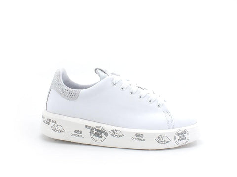 PREMIATA Belle Sneaker Pelle Retro Strass White BELLE5717 - Sandrini Calzature e Abbigliamento