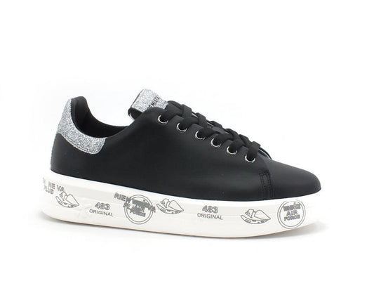 PREMIATA Belle Sneaker Platform Glitter Nero Argento BELLE-4904 - Sandrini Calzature e Abbigliamento