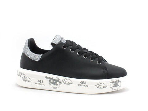 PREMIATA Belle Sneaker Platform Glitter Nero Argento BELLE-4904 - Sandrini Calzature e Abbigliamento