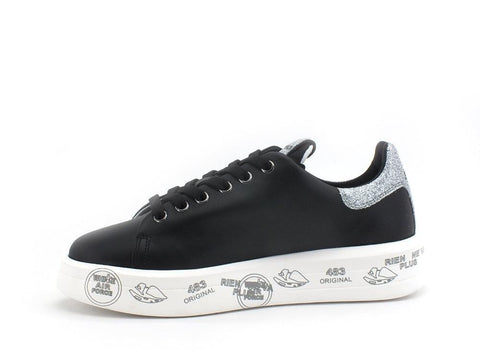 PREMIATA Belle Sneaker Platform Glitter Nero Argento BELLE-4904 - Sandrini Calzature e Abbigliamento