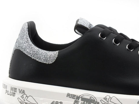 PREMIATA Belle Sneaker Platform Glitter Nero Argento BELLE-4904 - Sandrini Calzature e Abbigliamento