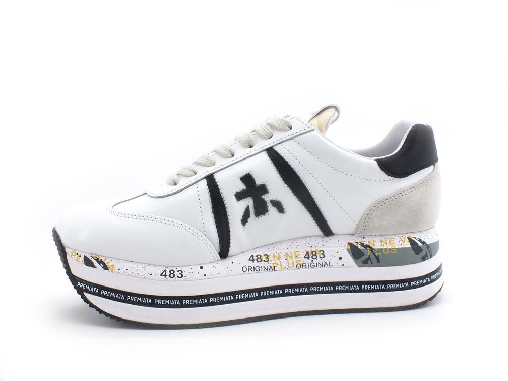 PREMIATA Beth Sneaker Running Platform Bianco Nero BETH-5350 - Sandrini Calzature e Abbigliamento