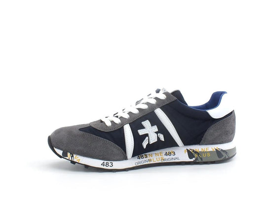 PREMIATA Lucy Sneaker Suede Logo Blue Grey LUCY600E - Sandrini Calzature e Abbigliamento