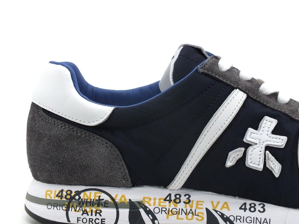 PREMIATA Lucy Sneaker Suede Logo Blue Grey LUCY600E - Sandrini Calzature e Abbigliamento