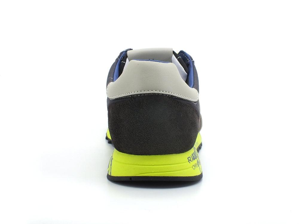PREMIATA Lucy Sneaker Suede Logo Grey Yellow Fluo LUCY1313E - Sandrini Calzature e Abbigliamento