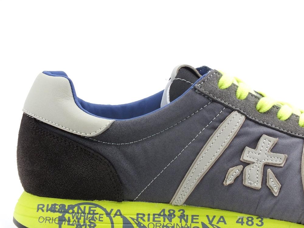 PREMIATA Lucy Sneaker Suede Logo Grey Yellow Fluo LUCY1313E - Sandrini Calzature e Abbigliamento