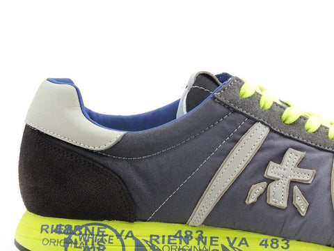 PREMIATA Lucy Sneaker Suede Logo Grey Yellow Fluo LUCY1313E - Sandrini Calzature e Abbigliamento