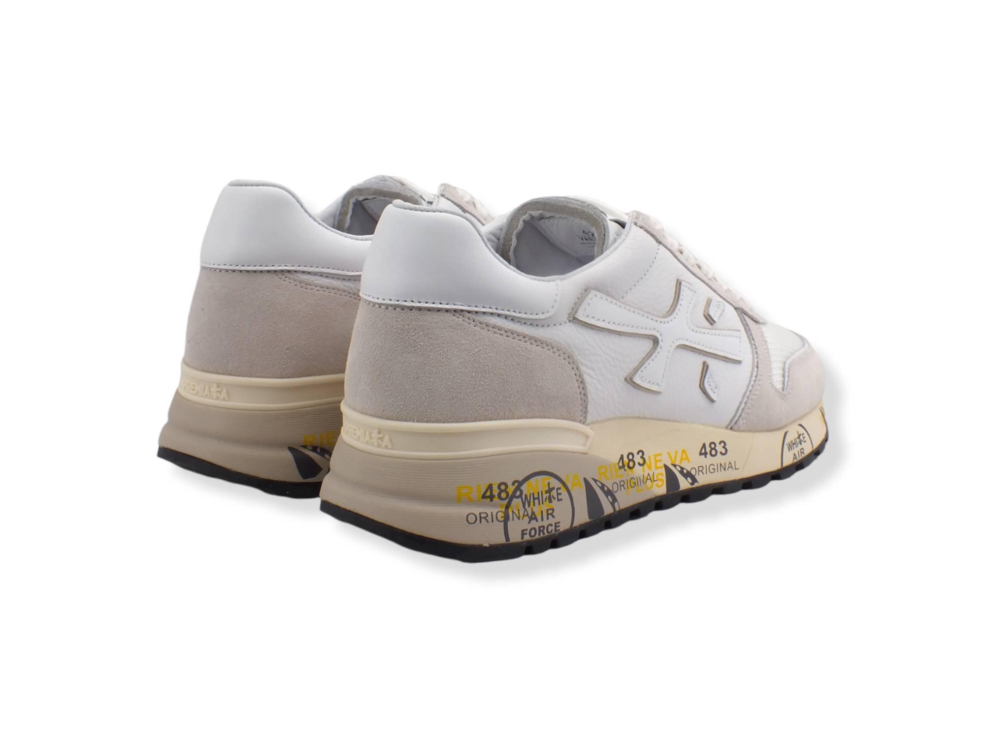 PREMIATA Mick Running Suede Nylon Sneaker Uomo White Cream MICK5698 - Sandrini Calzature e Abbigliamento