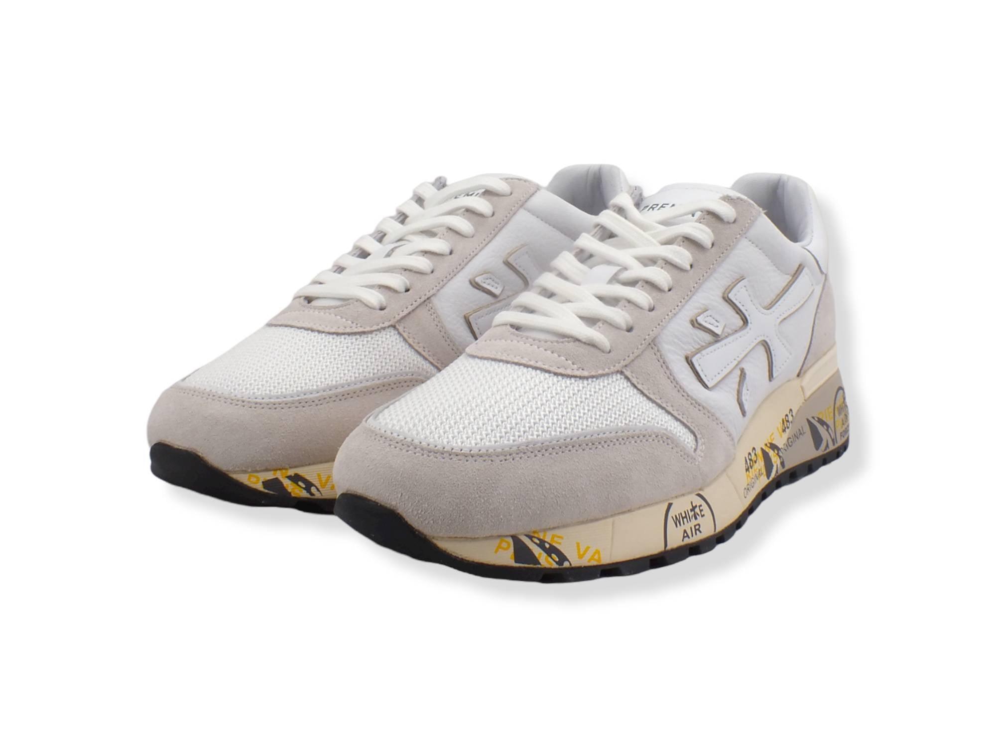 PREMIATA Mick Running Suede Nylon Sneaker Uomo White Cream MICK5698 - Sandrini Calzature e Abbigliamento