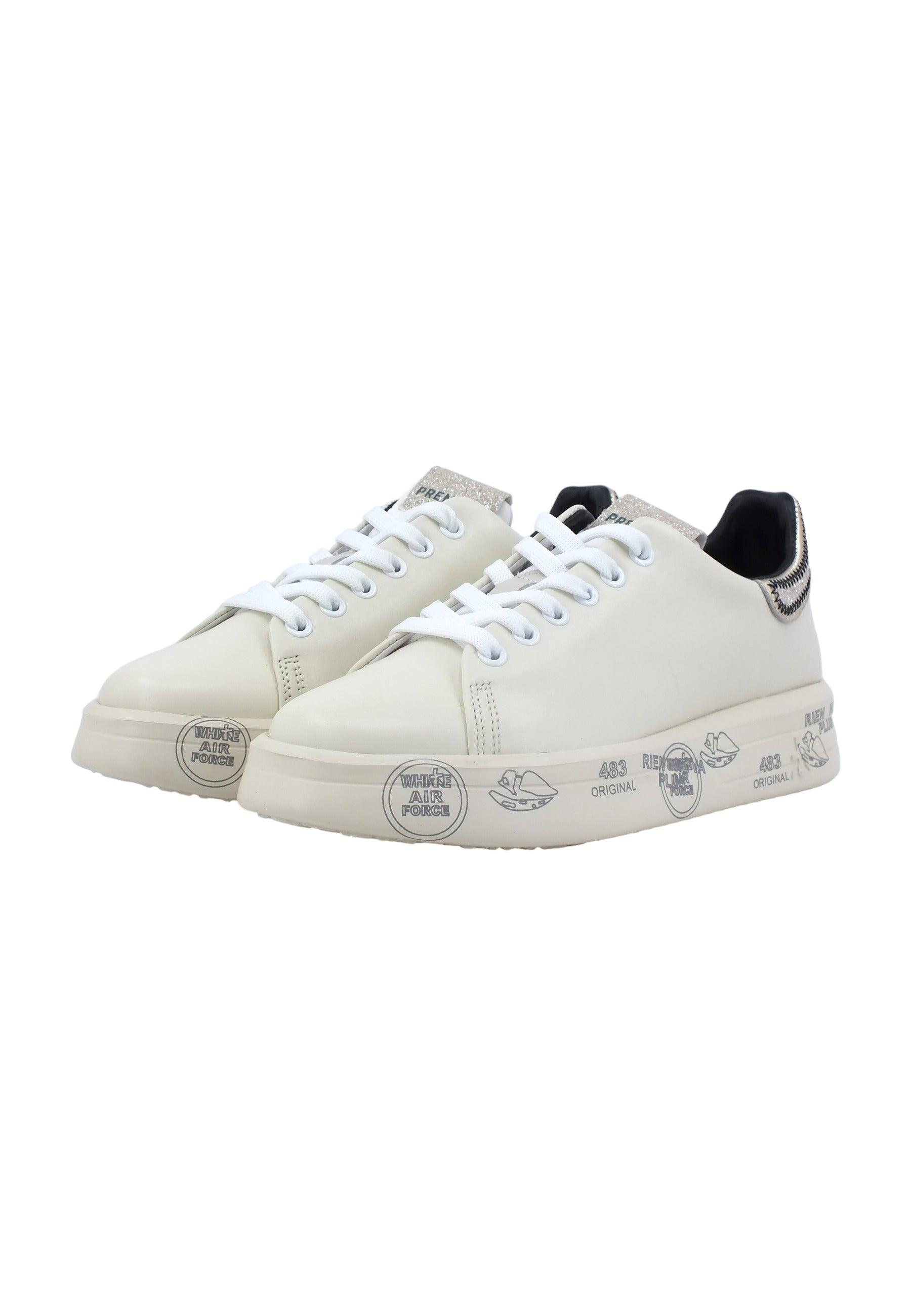 PREMIATA Sneaker Donna Cream White Glitter BELLE-6548 - Sandrini Calzature e Abbigliamento