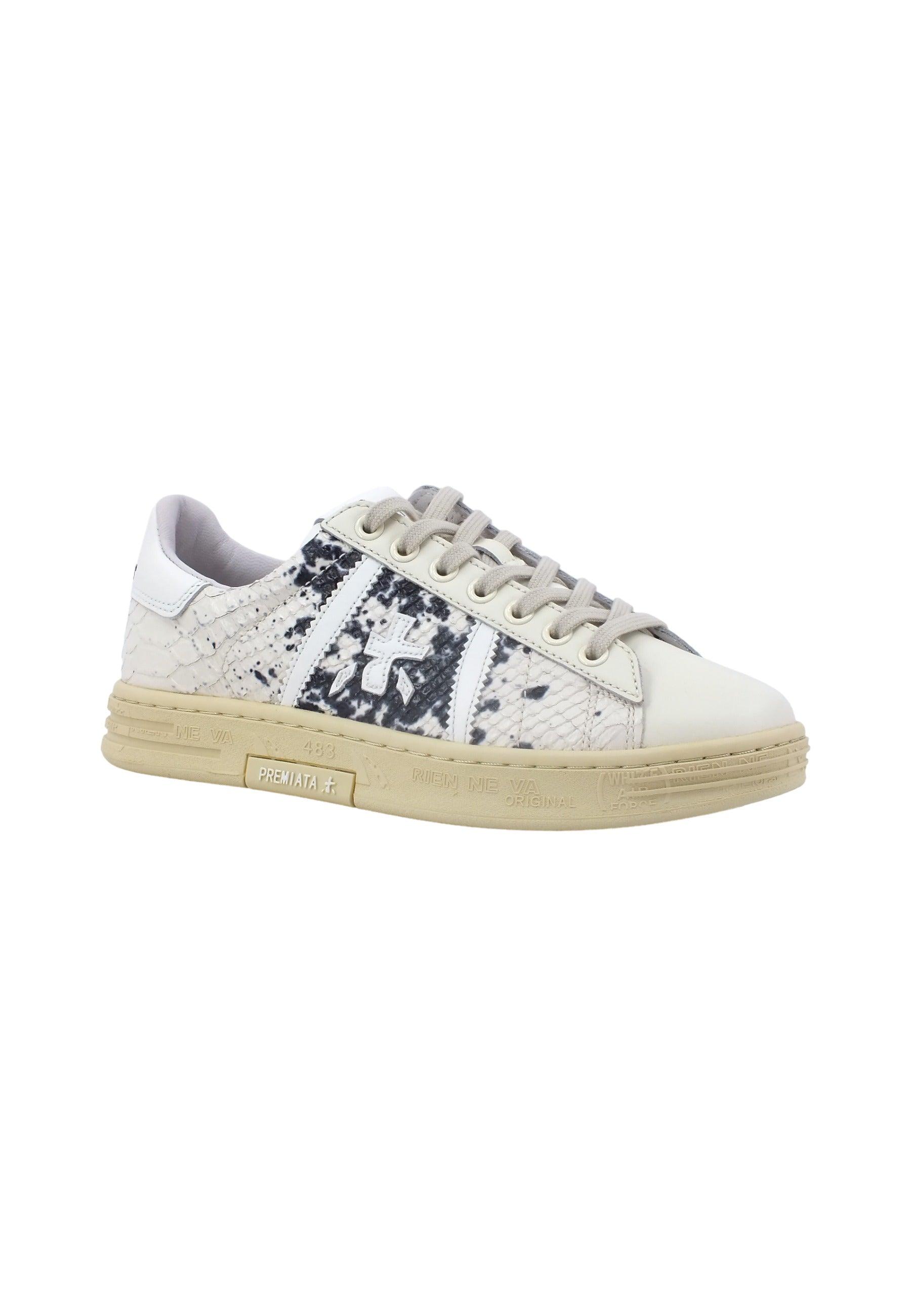 PREMIATA Sneaker Donna Croco White Black RUSSELLD-6504 - Sandrini Calzature e Abbigliamento