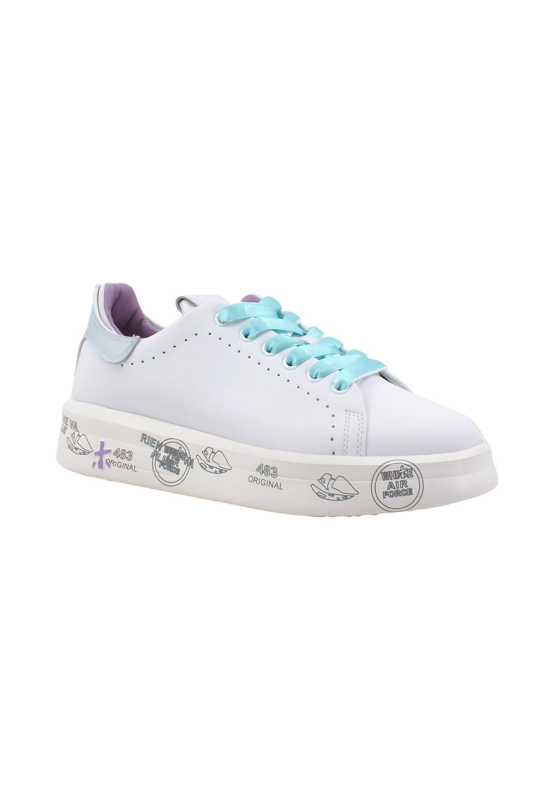 PREMIATA Sneaker Donna White Light Azure BELLE6280 - Sandrini Calzature e Abbigliamento