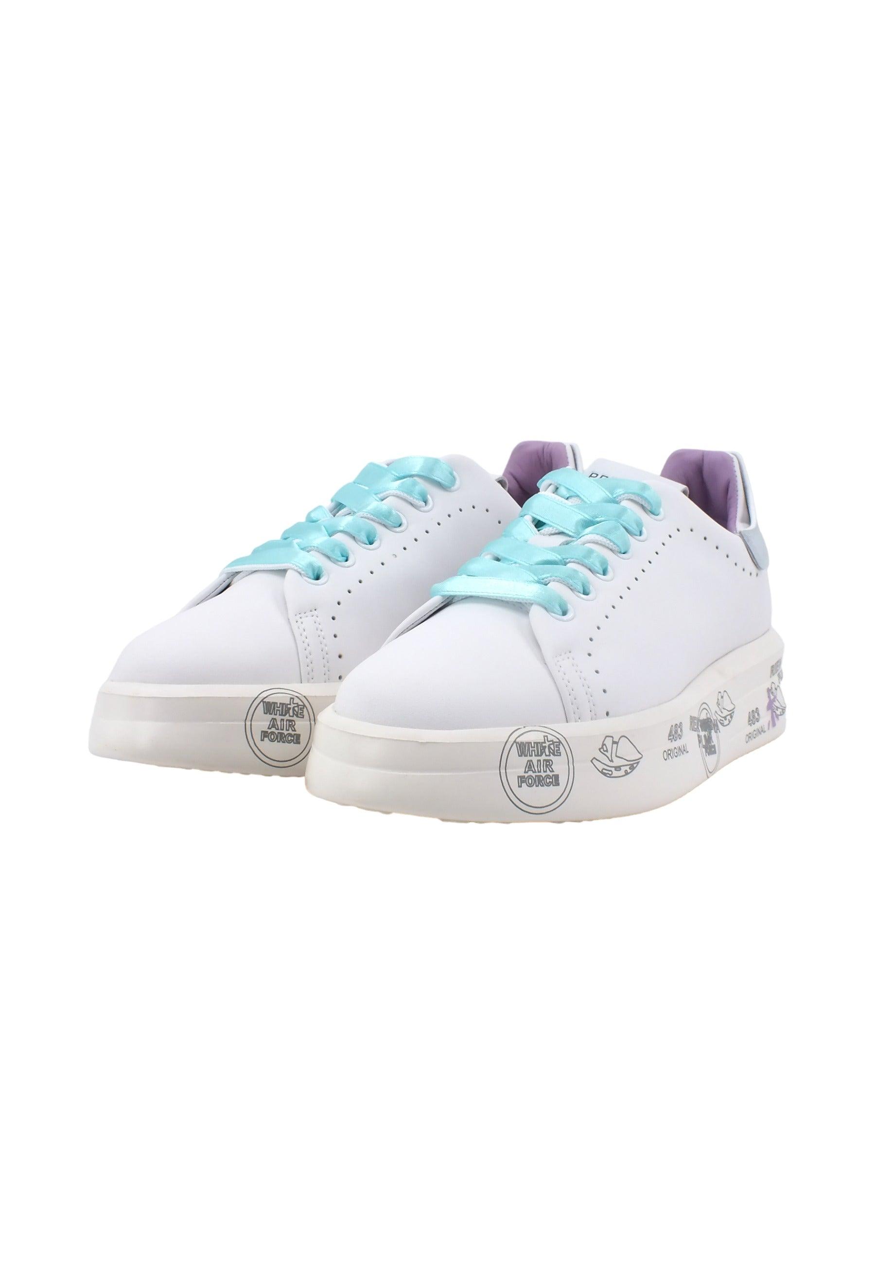PREMIATA Sneaker Donna White Light Azure BELLE6280 - Sandrini Calzature e Abbigliamento