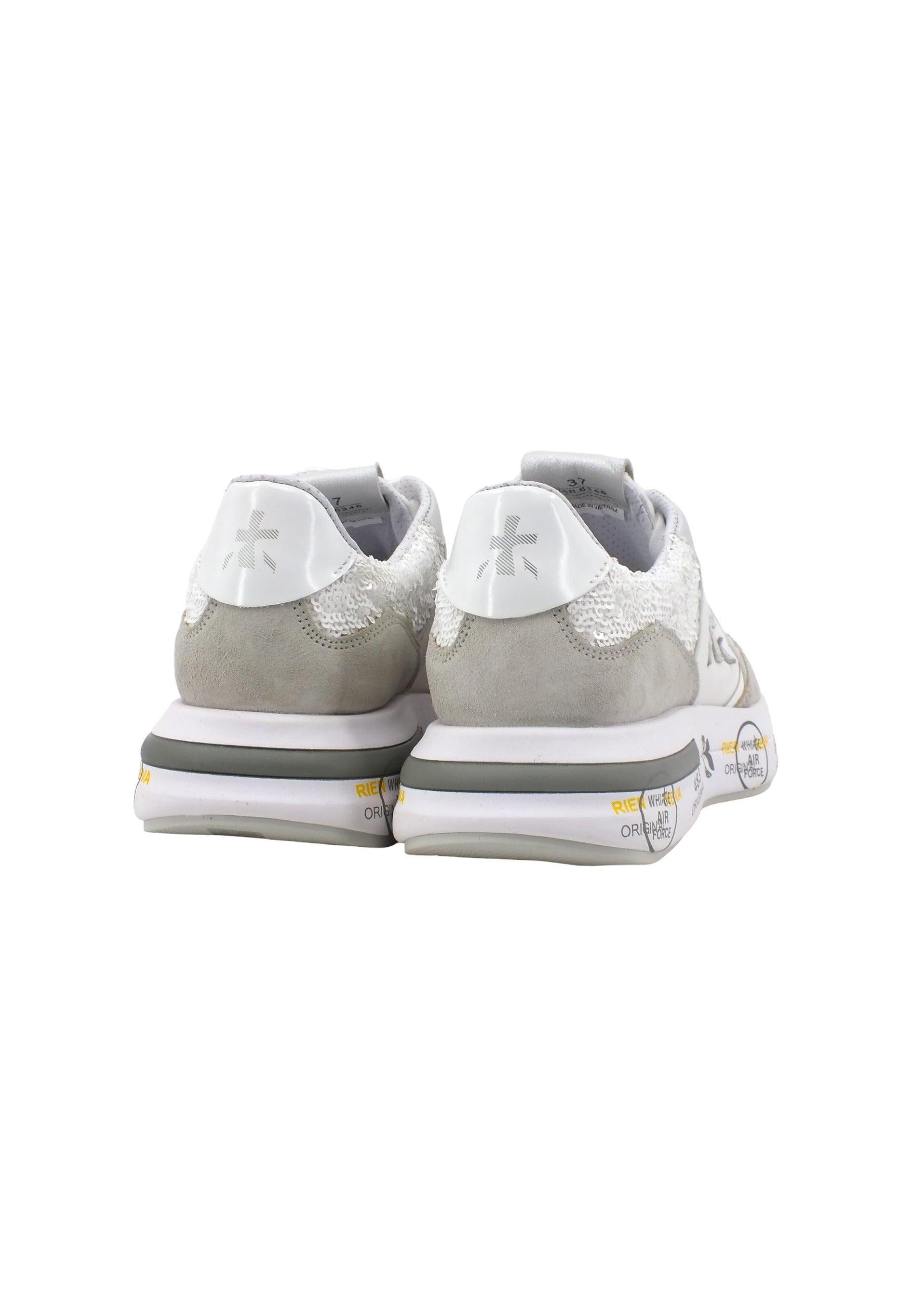 PREMIATA Sneaker Paillettes Donna Light Grey White CASSIE6346 - Sandrini Calzature e Abbigliamento