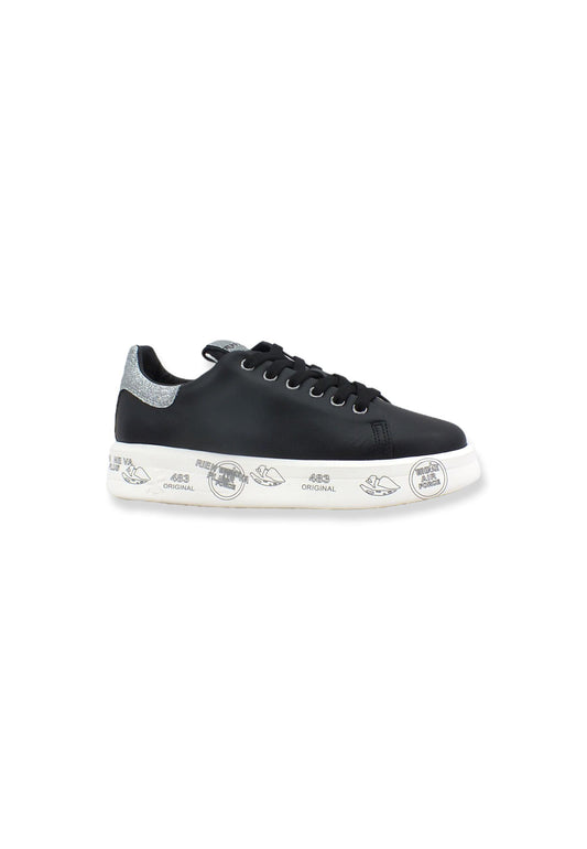 PREMIATA Sneaker Platform Glitter Donna Black Silver BELLE4904 - Sandrini Calzature e Abbigliamento