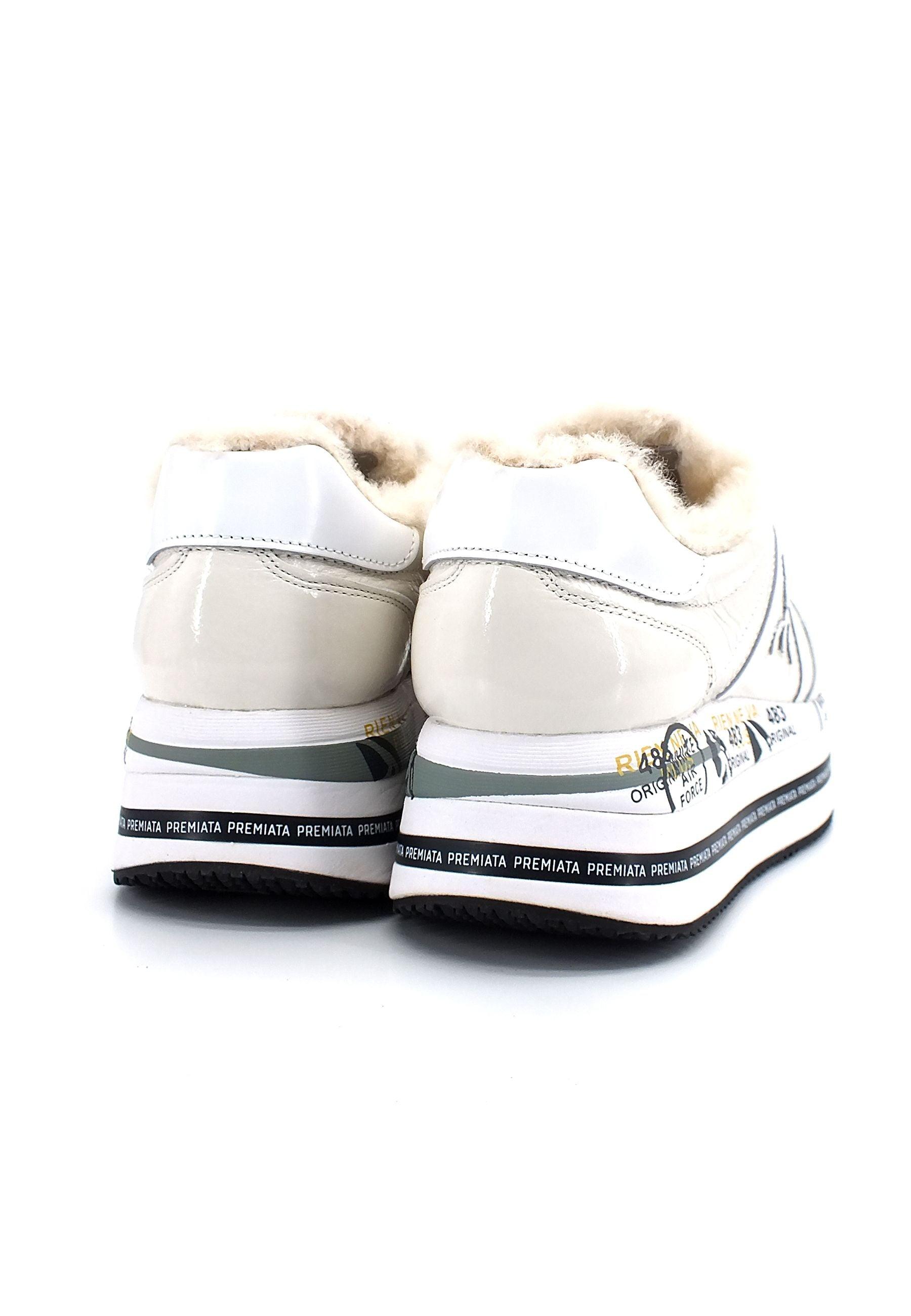 PREMIATA Sneaker Platform Interno Pelo Donna White BETH6046 - Sandrini Calzature e Abbigliamento