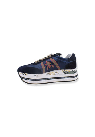 PREMIATA Sneaker Platform Running Donna Blu Navy Beige BETH5352 - Sandrini Calzature e Abbigliamento