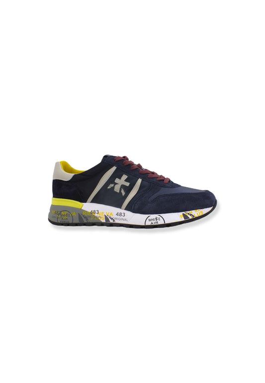 PREMIATA Sneaker Running Uomo Blu Navy Cream LANDER4948 - Sandrini Calzature e Abbigliamento