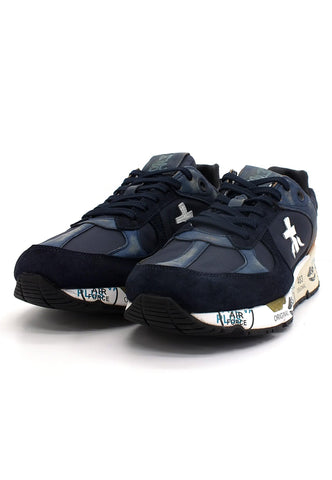 PREMIATA Sneaker Running Uomo Blu Navy Cuoio MASE3927 - Sandrini Calzature e Abbigliamento